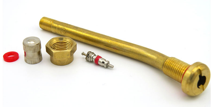 客車牽引車單彎型黃銅金屬輪胎氣門(mén)嘴V3-20-12